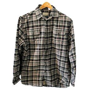 Jachs Men’s Flannel Shirt Medium Plaid Gray Black Red